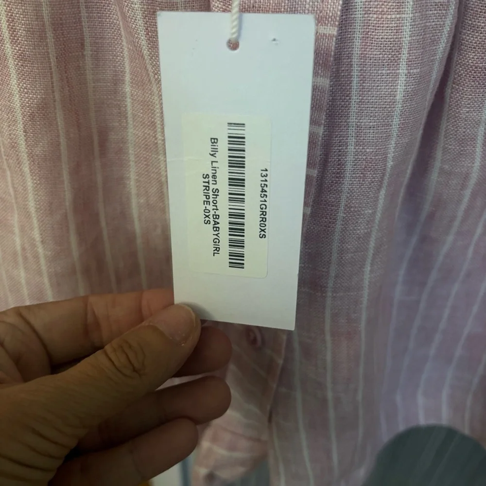 NWT Reformation Billy Linen Short Pink Baby Girl Striped Size XS - Picture 10 of 15